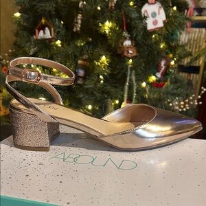 Abound Metallic Gold Block Heel Pumps